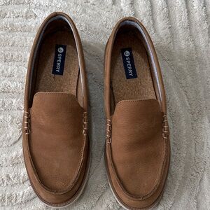Sperry Men's Tan Leather Slip-On Loafers